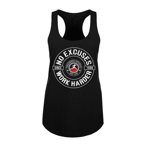 NO EXCUSES WORK HARDER - WOMEN'S FITTED TANK TOP Thumbnail